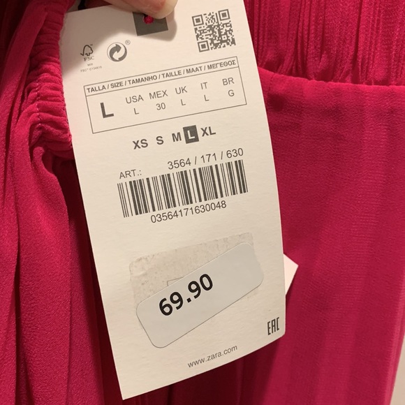 Zara pink pleated midi dress - Picture 6 of 10